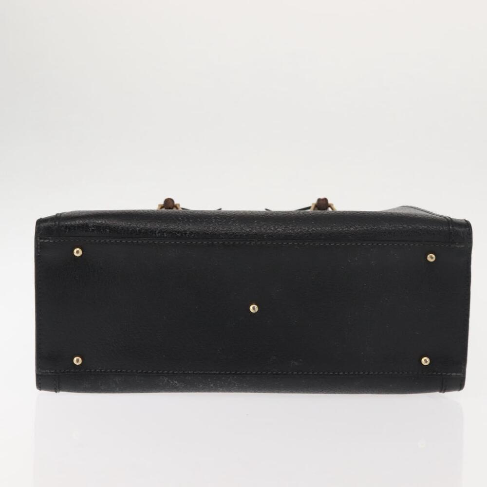 GUCCI Bamboo Hand Bag Leather Black Auth ep11149 - Picture 5 of 16
